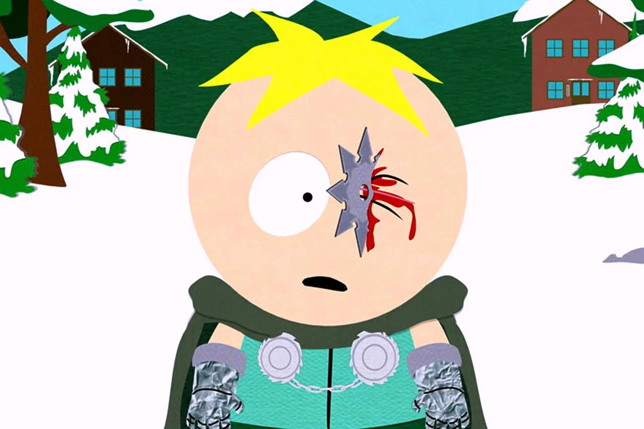 Butters with knife in eye